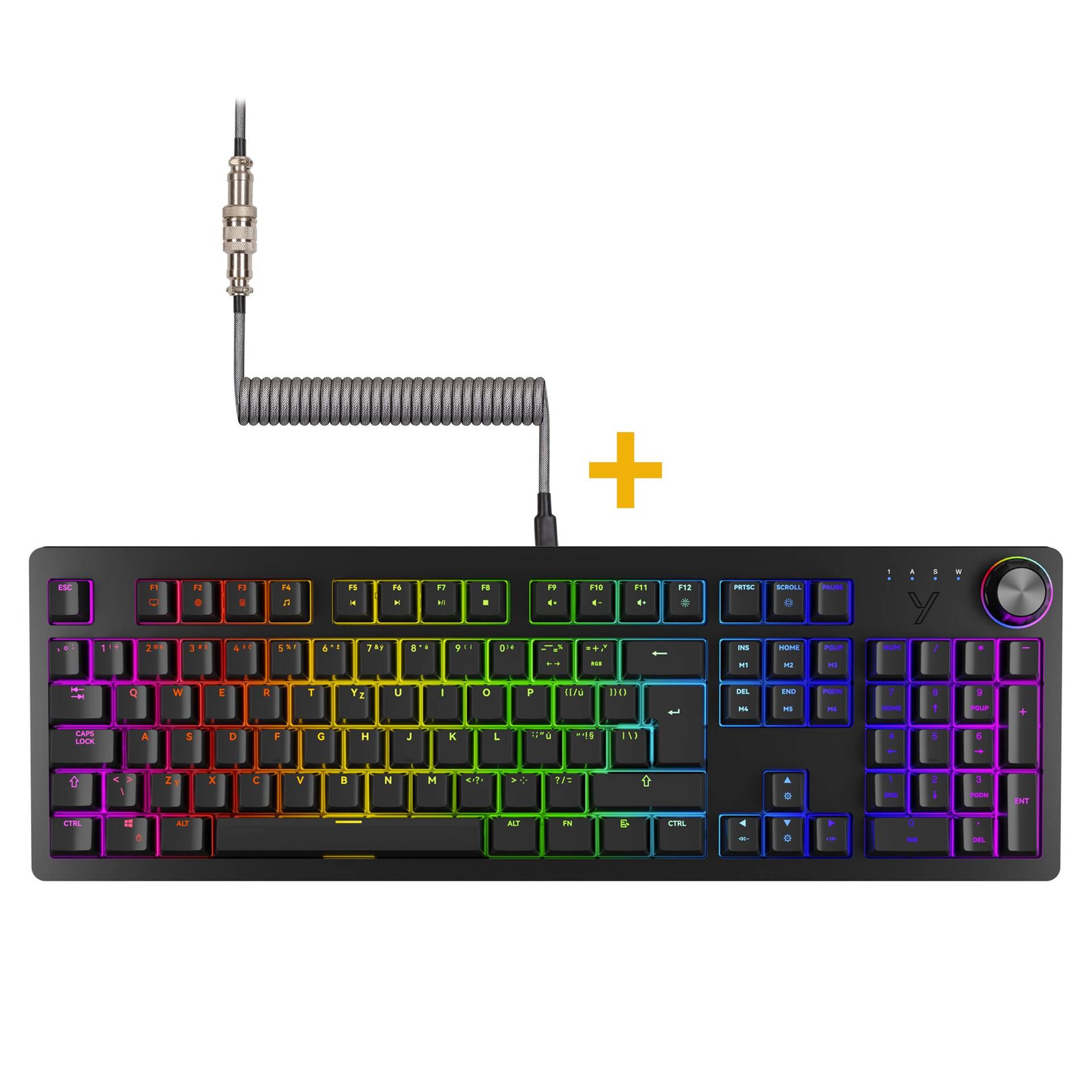 Zvýhodněná sada klávesnice PANZER 2.0 + spirálový kabel COIL za 1 Kč
