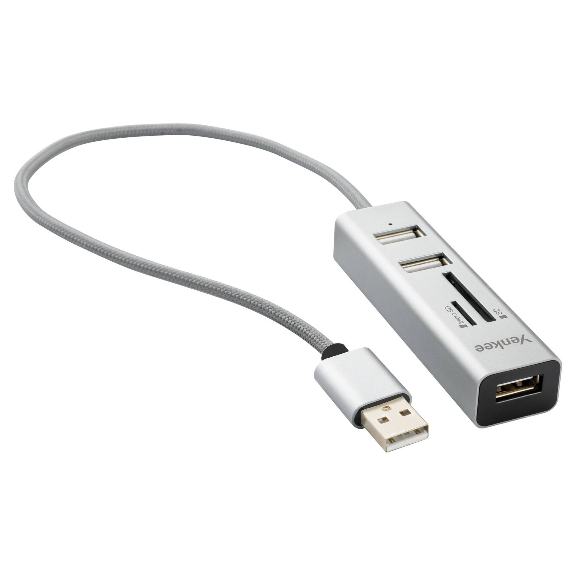 Hub 3x USB 2.0 se čtečkou paměťových karet