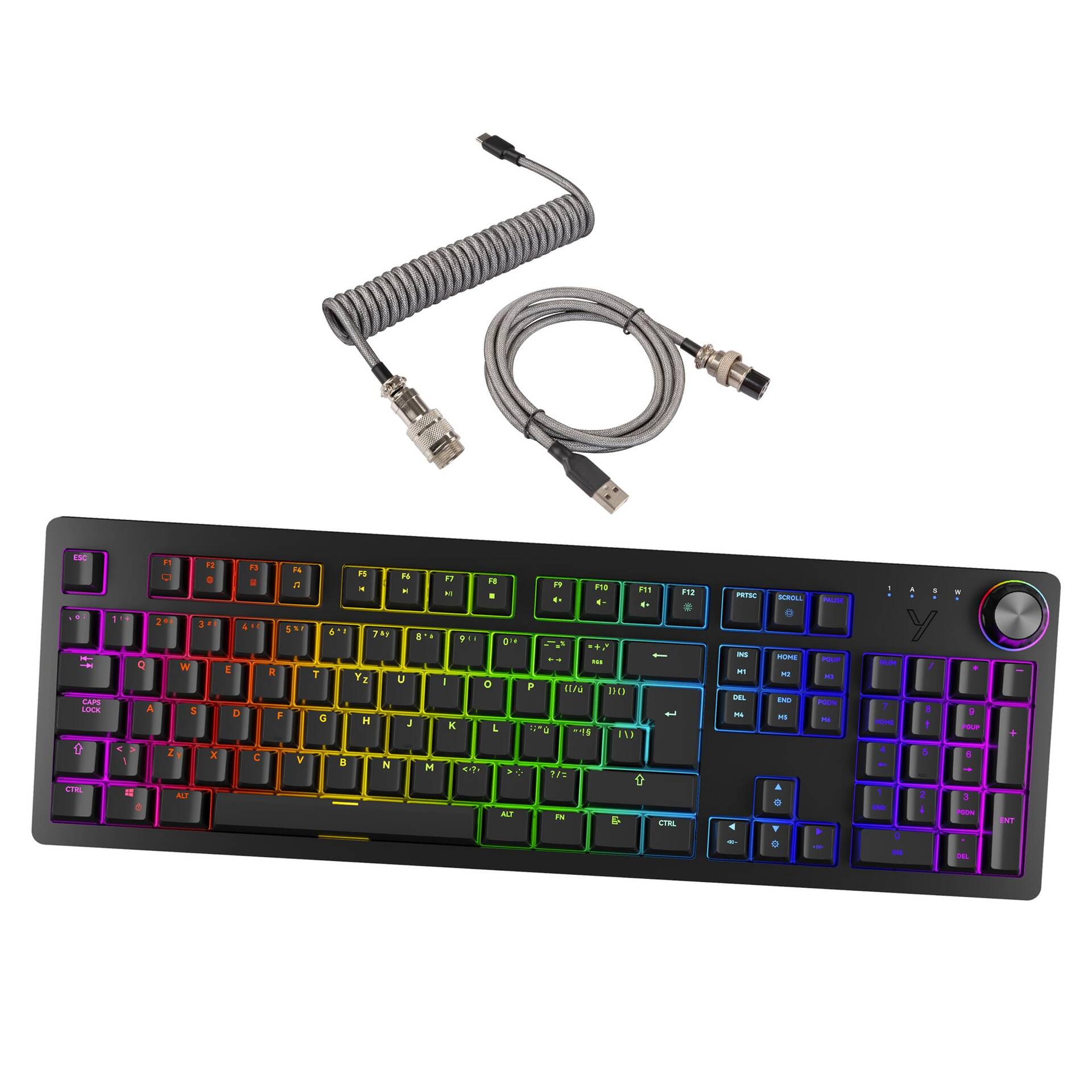 Zvýhodněná sada klávesnice PANZER 2.0 + spirálový kabel COIL za 1 Kč