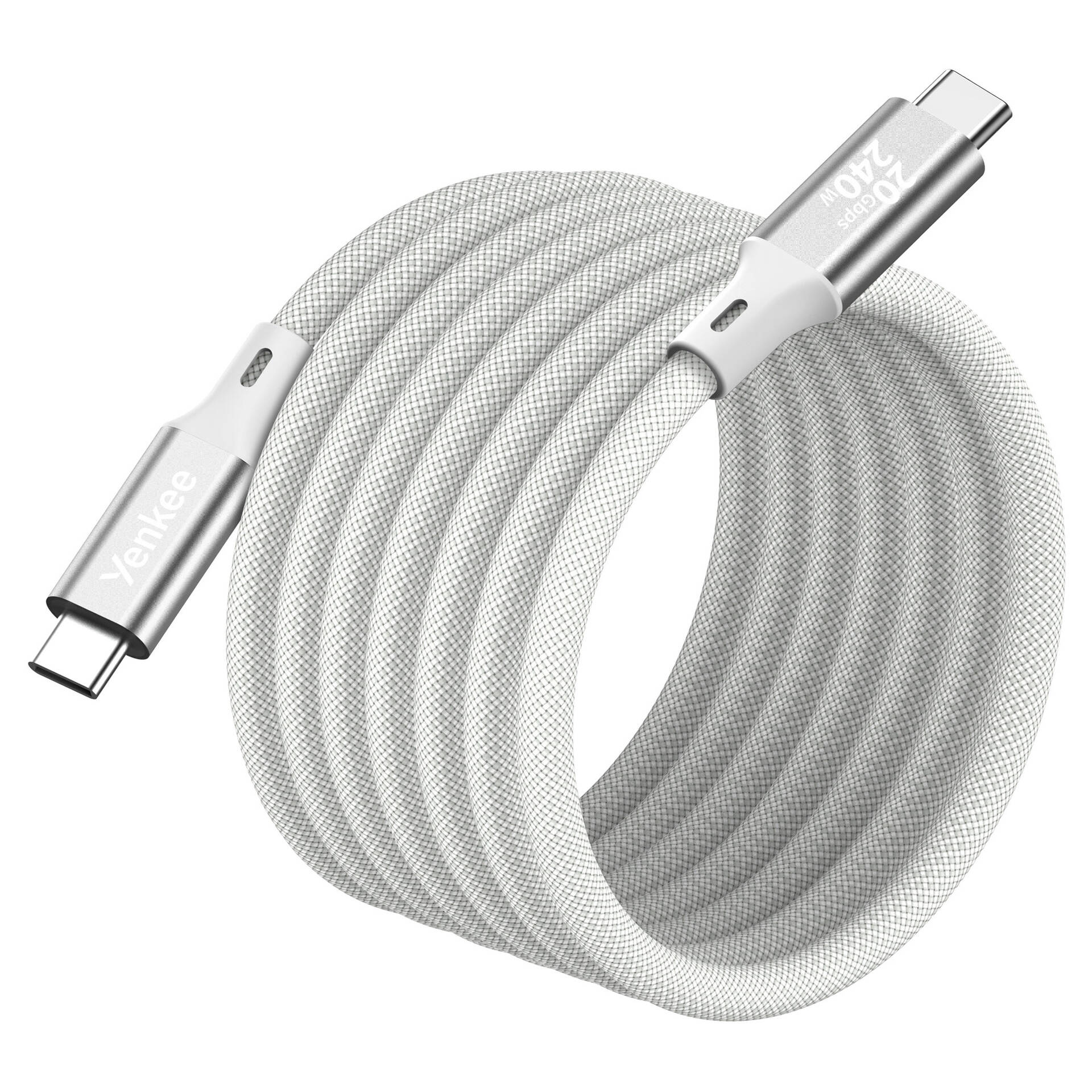 Magnetický kabel USB-C / USB-C 240 W bílý