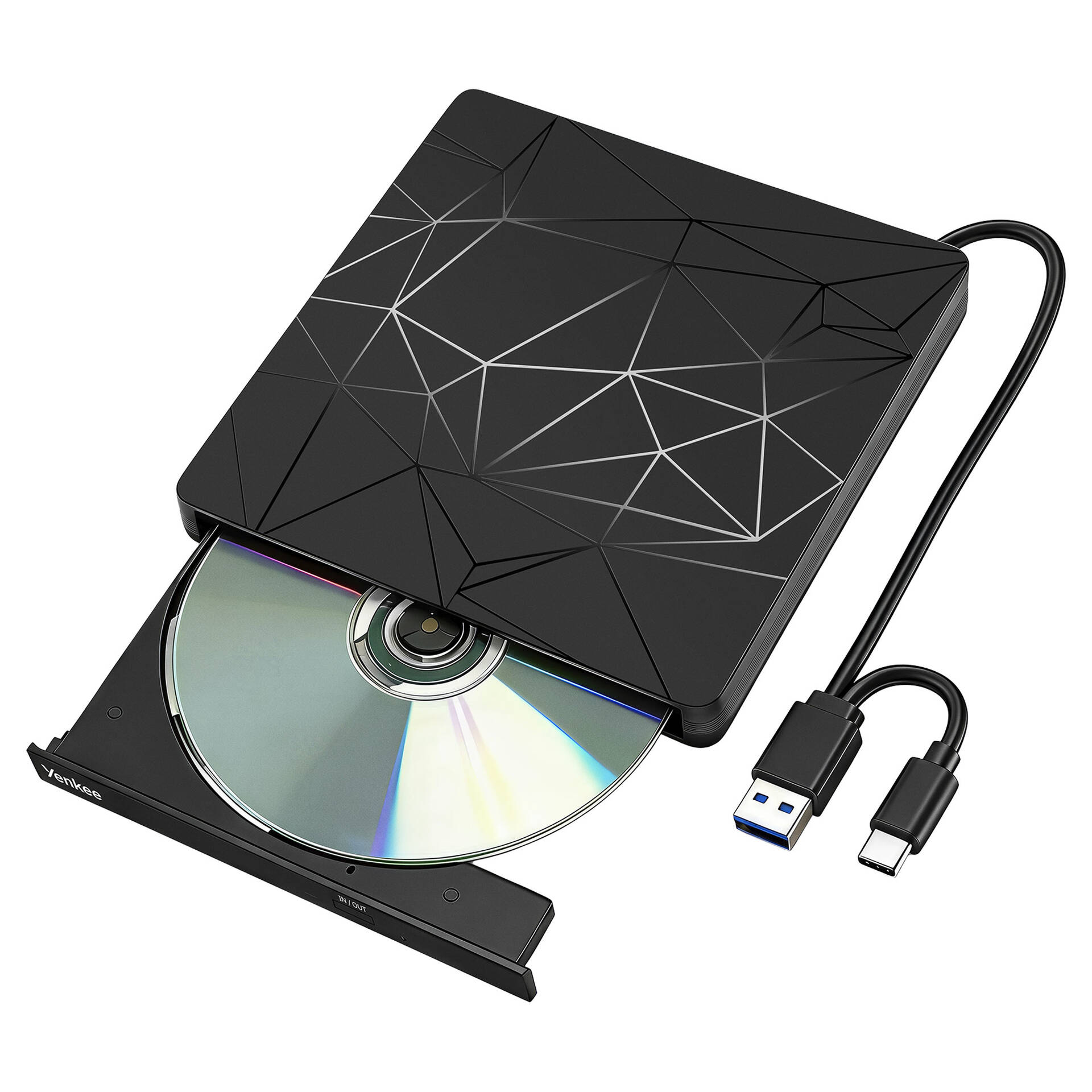 Externí CD/DVD vypalovačka s USB-A a USB-C