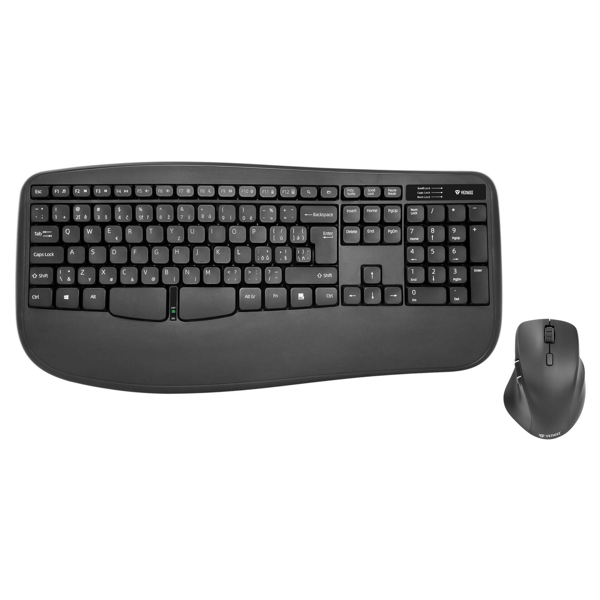 Bezdrátová ergonomická sada klávesnice a myši MANTA